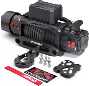 the OPENROAD 13,500 lbs electric winch. 