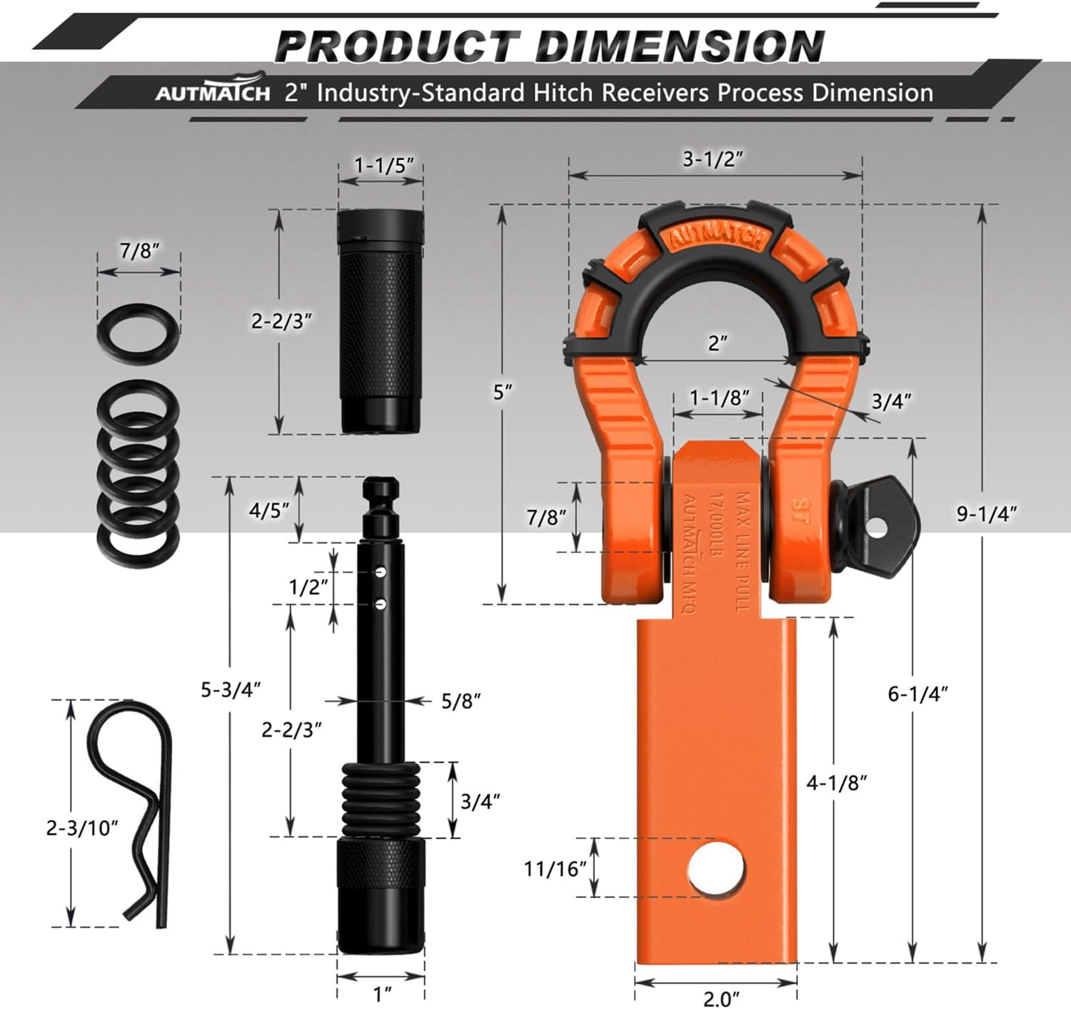 Heavy Duty 2″ Shackle Hitch Receiver Kit | 68,000 Lbs Off-Road Recovery Overland Gear Guide